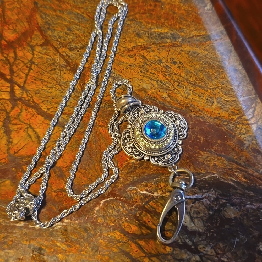 Necklace with ID holder, clip
